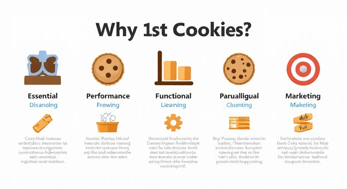 Diagramm, das verschiedene Arten von Cookies und ihre Funktionen darstellt