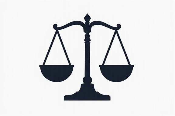 Rechte-Symbol, eine Waage der Gerechtigkeit